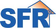 Logo featuring the letters 'SFR' with a house roof design.